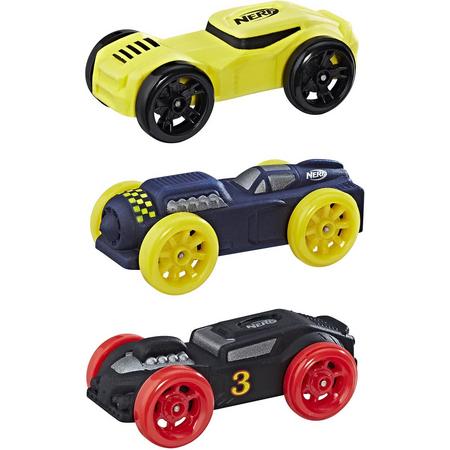 NERF Nitro Schuimautos 3 stuks - geel, blauw en zwart