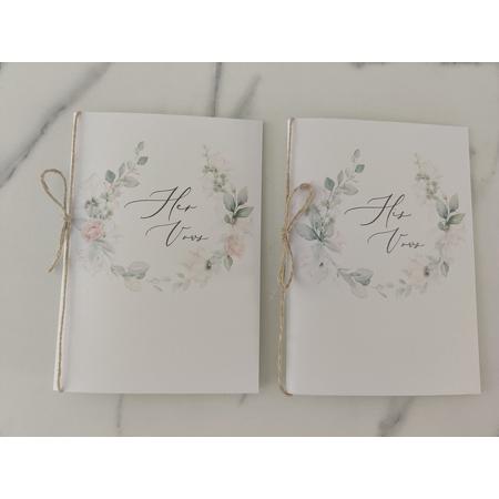 Huwelijks geloften boekjes His & Her Vows flowers