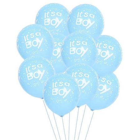 It`s a boy - Blauwe ballonnen set 15 stuks - Babyshower - Kraam cadeau - Geboorte - Hoera een jongen!- Met Gratis Ballonslinger