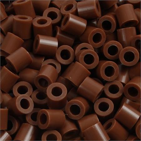 Strijkkralen, afm 5x5 mm, gatgrootte 2,5 mm, chocolate (27), medium, 6000stuks