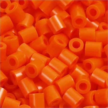 Strijkkralen, afm 5x5 mm, gatgrootte 2,5 mm, helder oranje (13), medium, 6000stuks