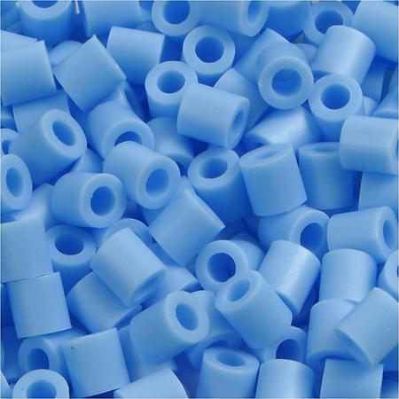 Strijkkralen, afm 5x5 mm, gatgrootte 2,5 mm, pastel blauw (23), medium, 6000stuks