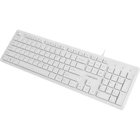 Natec Discus slim compact toetsenbord US Layout - Wit