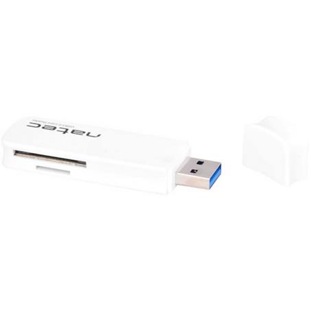 Natec Scarab - Mini kaart lezer - SD/Micro SD - USB 3.0 - Wit