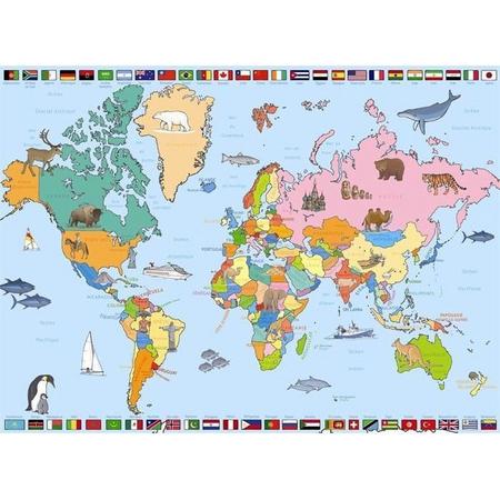 Puzzel 250 stks Wereldkaart