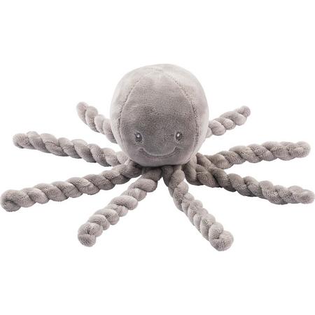 Nattou Octopus Lapidou - Knuffel - 23 cm - Grijs