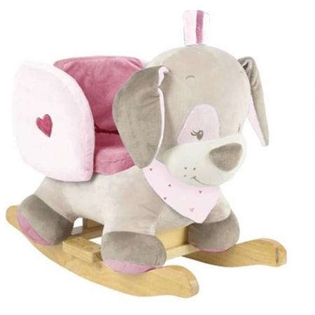 Nattou hobbelpaard roze hond