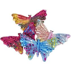 2x Gekleurde vlinder knuffeltjes van ongeveer 12 cm groot - Decoratie vlinders van pluche