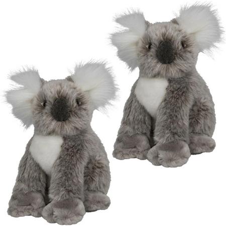 2x stuks pluche koala beer knuffel 18 cm - Australische dieren knuffels - Kinder speelgoed