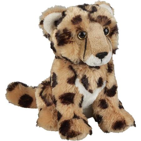 Pluche knuffel dieren Cheetah/Jachtluipaard 18 cm - Speelgoed wilde dieren knuffelbeesten