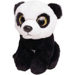 Pluche zwart/witte panda knuffeldier van 13 cm - Speelgoed dieren knuffels cadeau voor kinderen