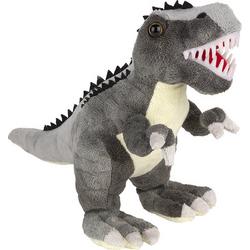 Pluche knuffel dinosaurus T-Rex grijs van 30 cm - Dino speelgoed knuffeldieren