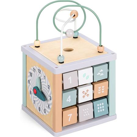Navaris houten activiteitenkubus voor babys - Leerspeelgoed met 5 activiteiten voor 18 maanden en ouder - Voor jongens, meisjes, babys