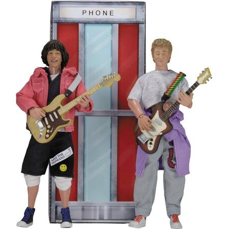 Bill & Teds Excellent Adventure Clothed Action Figures 18cm Deluxe Boxed Set incl. Phone Booth