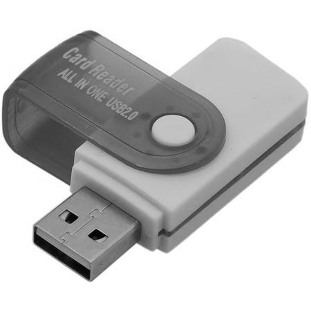 Multifunctionele USB Kaartlezer 4 in 1 USB 2.0 M2 SD SDHC SD TF Geheugenkaart Smart Reader - Grijs