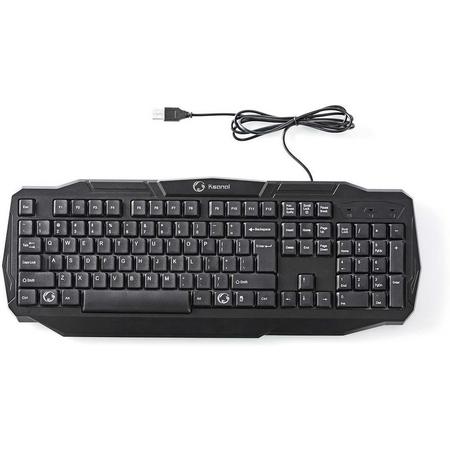 Nedis Gaming KSANAL USB toetsenbord / zwart - 1,5 meter