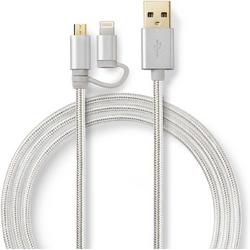 Nedis Premium Lightning en Micro USB naar USB combi-kabel / aluminium - 1 meter