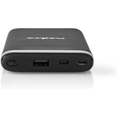 Nedis Premium Powerbank met USB-A en USB-C poort (max. 5,4A) - 10.000 mAh / zwart