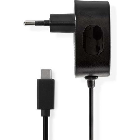 Nedis USB-C thuislader met vaste kabel - 3A / zwart - 1 meter