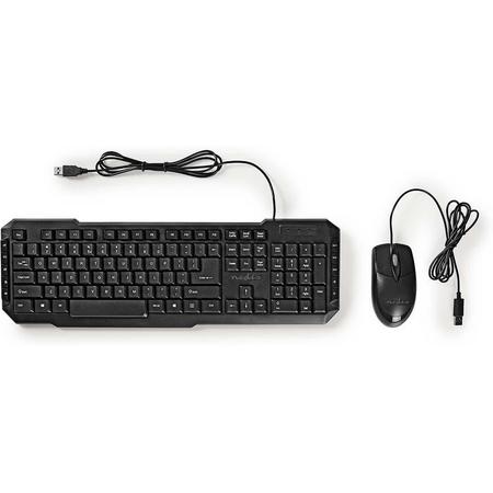Nedis bedraad multimedia USB toetsenbord met muis set / zwart - 1,5 meter