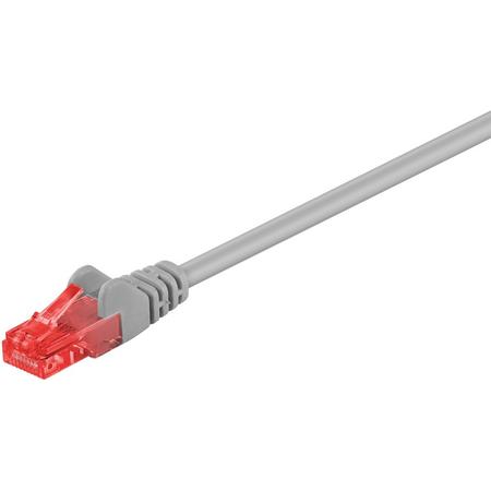 UTP patchkabel Cat6 grijs met rode connectoren 30m