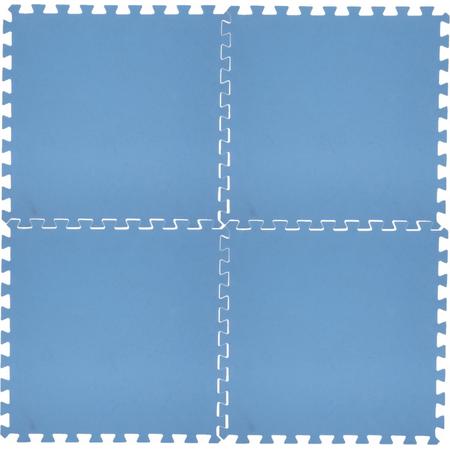 24x stuks Foam puzzelmat zwembadtegels/fitnesstegels blauw 50 x 50 cm