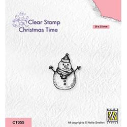 ct055 - Nellie Snellen - Christmas Time Clear Stamp Snowman 3  - stempel sneeuwman mini sneeuwpop - vrolijk - kerst - winter - sneeuw