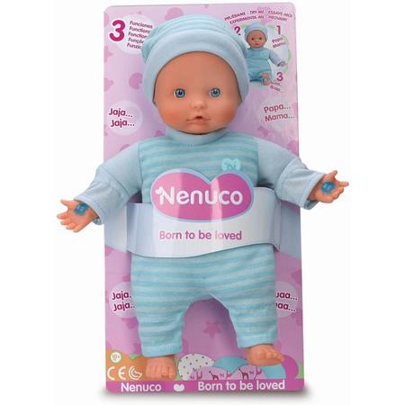 Pop Nenuco soft met 3 functies blauw 25 cm