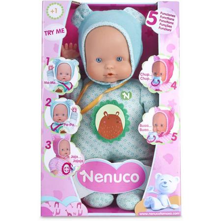 Pop Nenuco soft met 5 functies blauw 30 cm