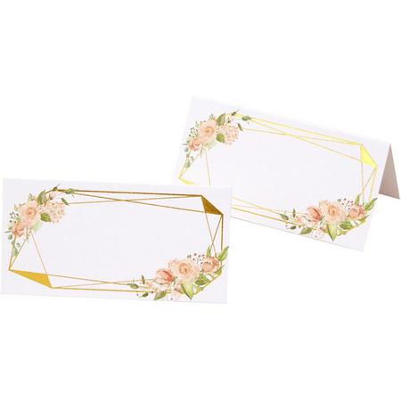 Bruiloft plaatsnaam kaartjes - Floral - 25 stuks