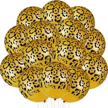Gouden ballonnen met panter/luipaard/dieren print (10X)