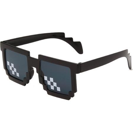 Thug Life Bril - Festivalbril - Partybril - 3 stuks - Pixelbril - Pixels - Zwart - Bril - Zonnebril - Verkleedkleding - Feestbril