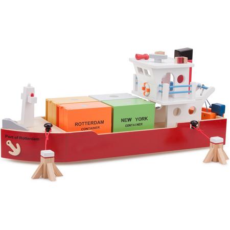 New Classic Toys - Containerboot - Inclusief 4 Containers