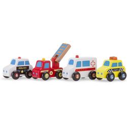 New Classic Toys - Voertuigenset - 4 Autos - Politieauto - Brandweerauto - Ambulance - Taxi