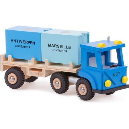 New Classic Toys - Vrachtwagen met 2 Containers - Haven Lijn