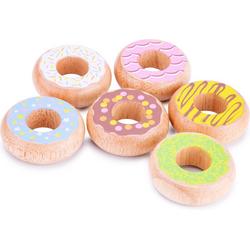 New Classic Toys Houten Donut Set - 6 stuks