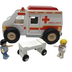 speelgoed auto Ambulance groot 25 cm met brancard en 2 popjes