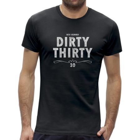 Leeftijd 30 jaar t-shirt - Dirty Thirty / kado tip / heren maat S / origineel verjaardags cadeau