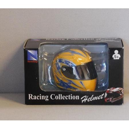 Helm Racing Collection 1:6 NewRay Geel / Blauw 49303