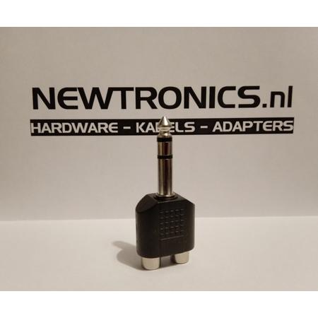 Newtronics 1x 6.35mm jack male - 2x TULP / RCA female connector