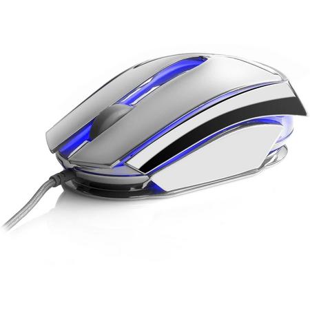 NGS Ice Mouse - USB - bedraad -  2400 DPI - Grijs - Ambidextrous