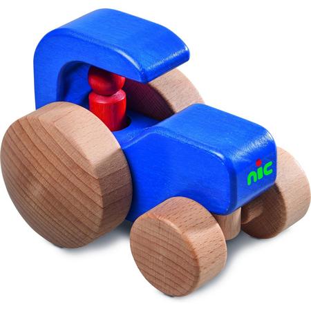 nic houten speelgoed Schlepper blau