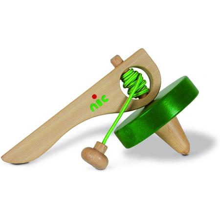 nic houten speelgoed Super-Kreisel grün