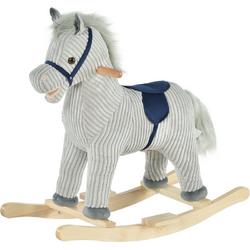 Hobbeldier - Hobbelpaard - Paarden - Speelgoed voor 36-72 maanden - 65L x 32,5W x 61H cm - grijs