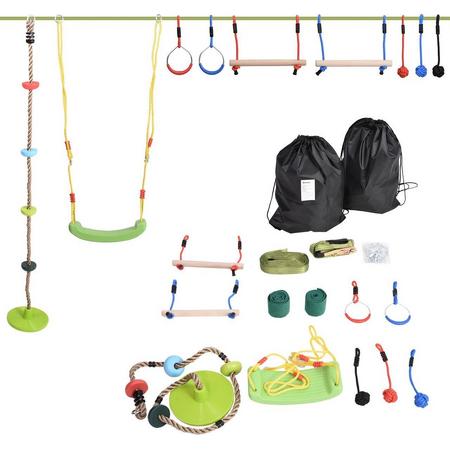 Ninja Slackline Set - Speelgoed - Buitenspeelgoed - Kinderen - Tuin - 5-12 jaar