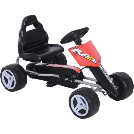 Skelter - Trapauto - Buitenspeelgoed - 3 jaar -Rood/zwart - L80 x B49 x H50 cm