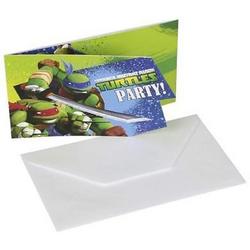   Uitnodigingen Met Envelop Ninja Turtles 8 Stuks 14 Cm