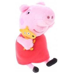 knuffel Peppa Pig pluche roze/rood 17 cm