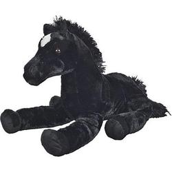 pluchen knuffel liggen paard 62 cm zwart