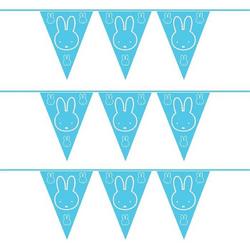 Set van 3x stuks blauwe Nijntje thema geboorte vlaggenlijnen van 6 meter - jongen geboren